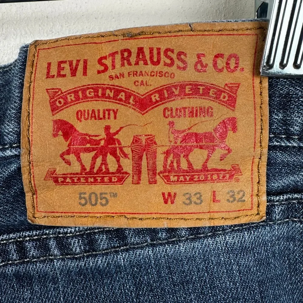 Levi's Men's 505 Straight Leg Jeans Denim Medium Wash Size 33x32